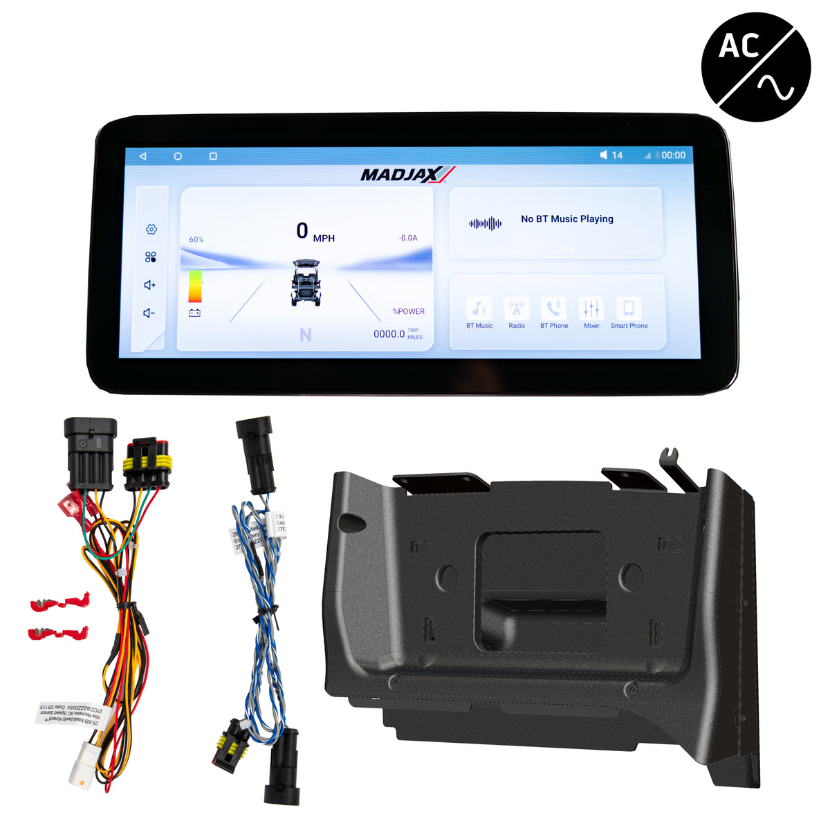 MadJax Kinect 12.3" Display Kit for Club Car Precedent, Tempo & Onward, Eco Battery A/C Motor