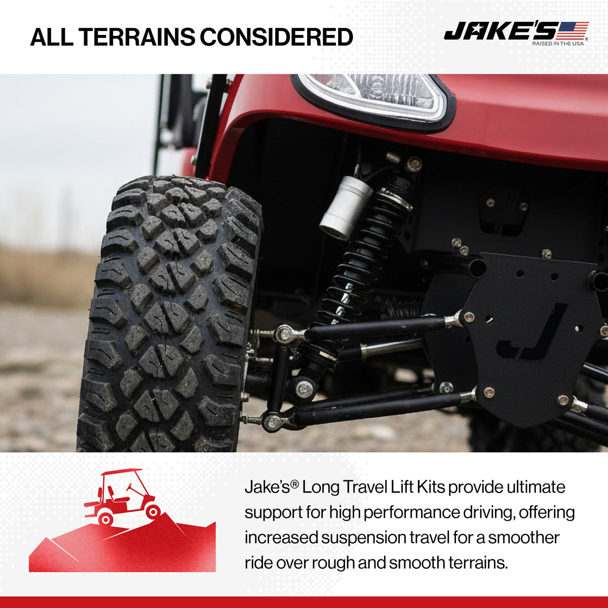 Jake's Long Travel Lift Kit | Yamaha Drive2 Electric (2017-Up) w/ External Reservoir Shocks