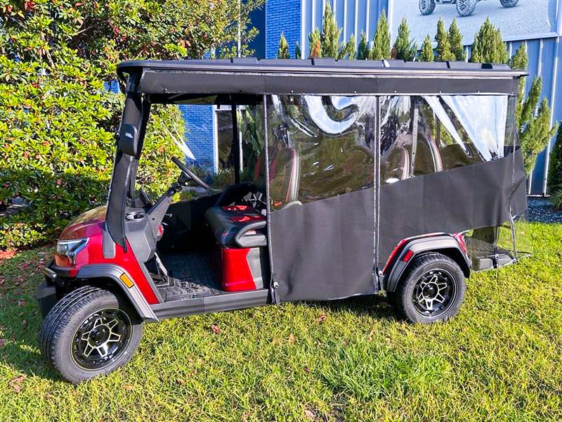 RedDot Icon i60x 6-Passenger Golf Cart Enclosure – Track Style | Black w/ Black Valance