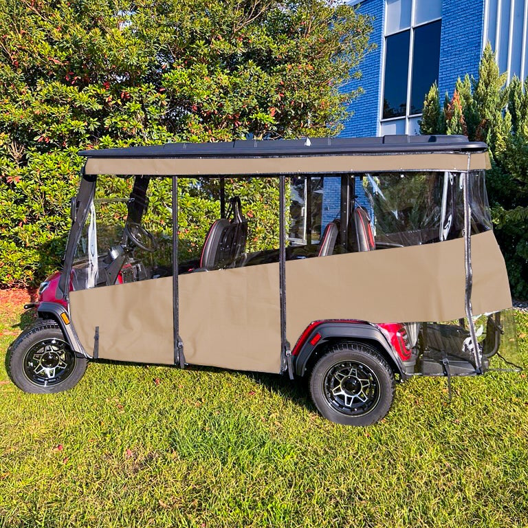 RedDot Icon i60x 6-Passenger Golf Cart Enclosure – Track Style | Linen w/ Linen Valance