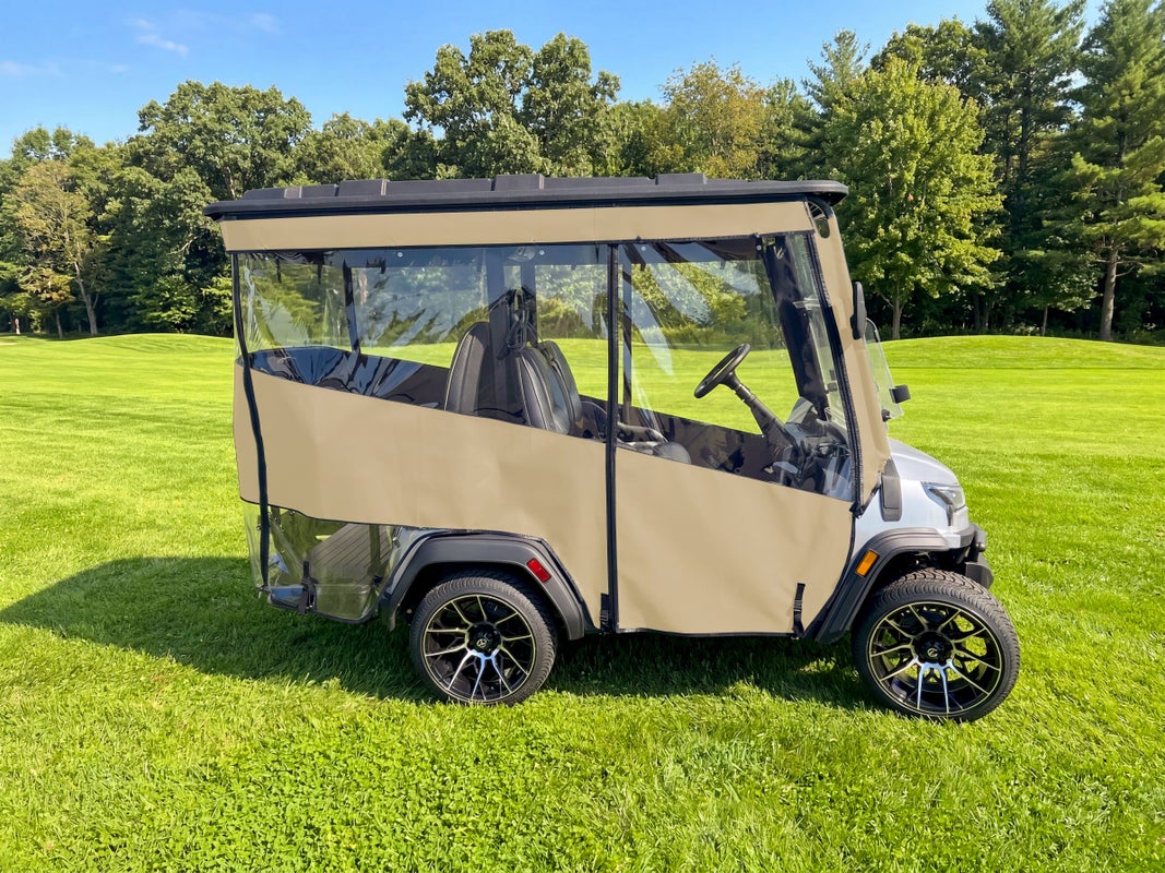 RedDot Icon i40x 4-Passenger Golf Cart Enclosure – Track Style | Linen w/ Linen Valance