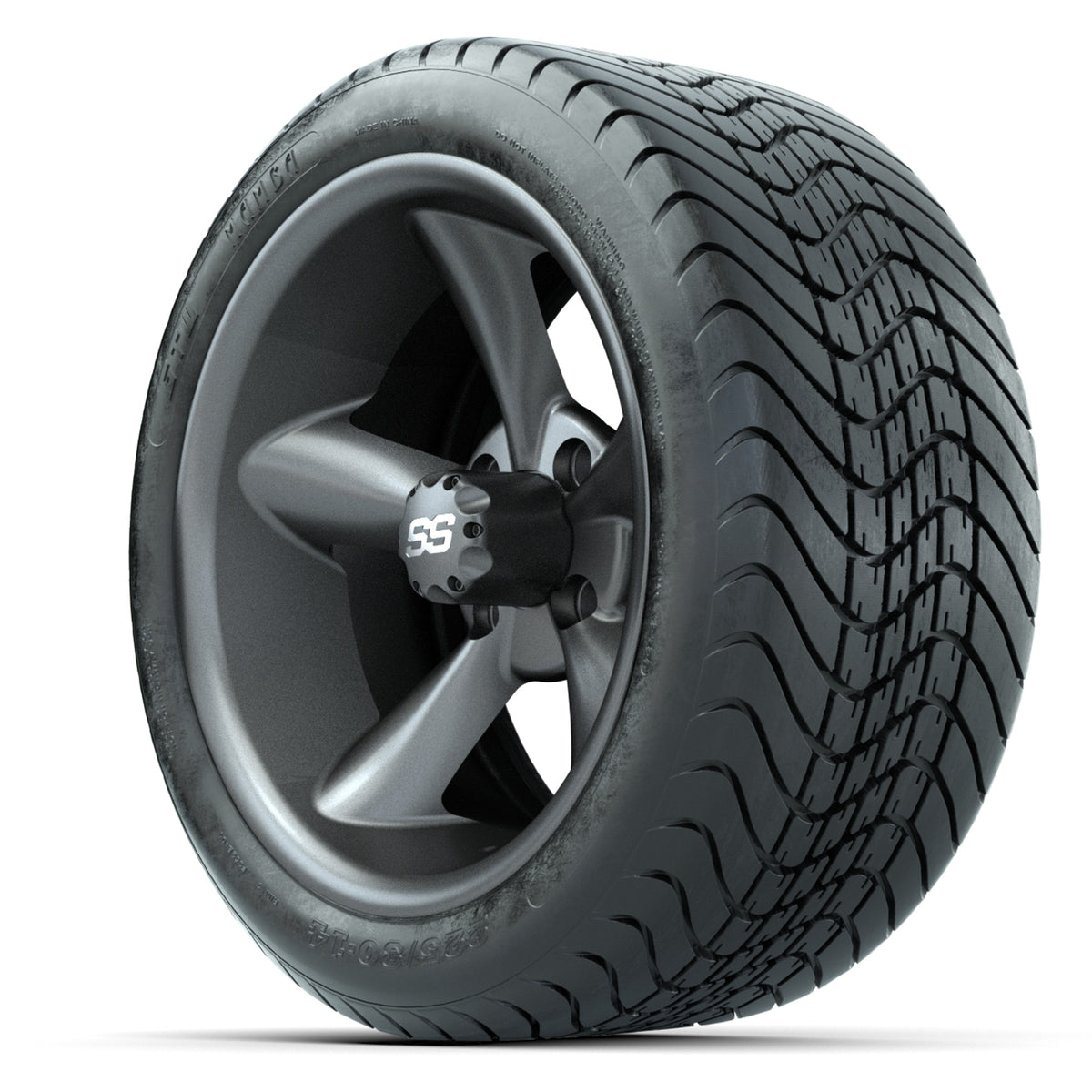 Set of (4) 14" GTW Godfather Wheels with 225/30-14 Mamba Street Tires