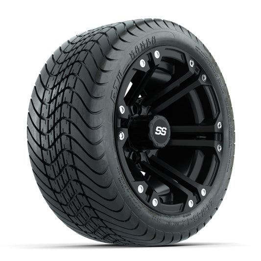 GTW Specter Matte Black 12 in Wheels with 215/35-12 Mamba Street Tires Full Set