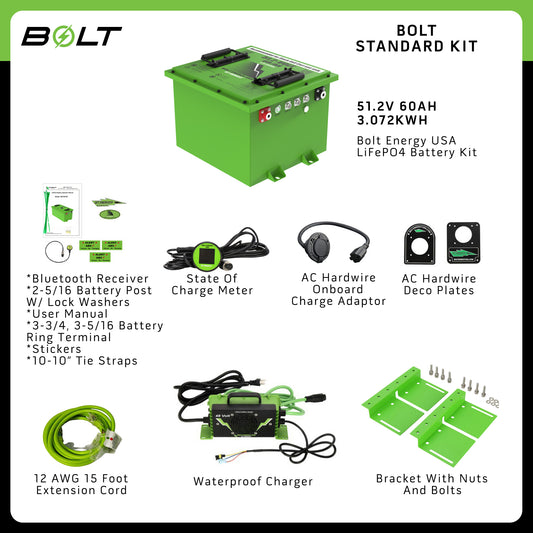 Yamaha G29/Drive2 Lithium Battery 51V 60Ah - Bolt Energy Complete Kit with 12-Year Warranty