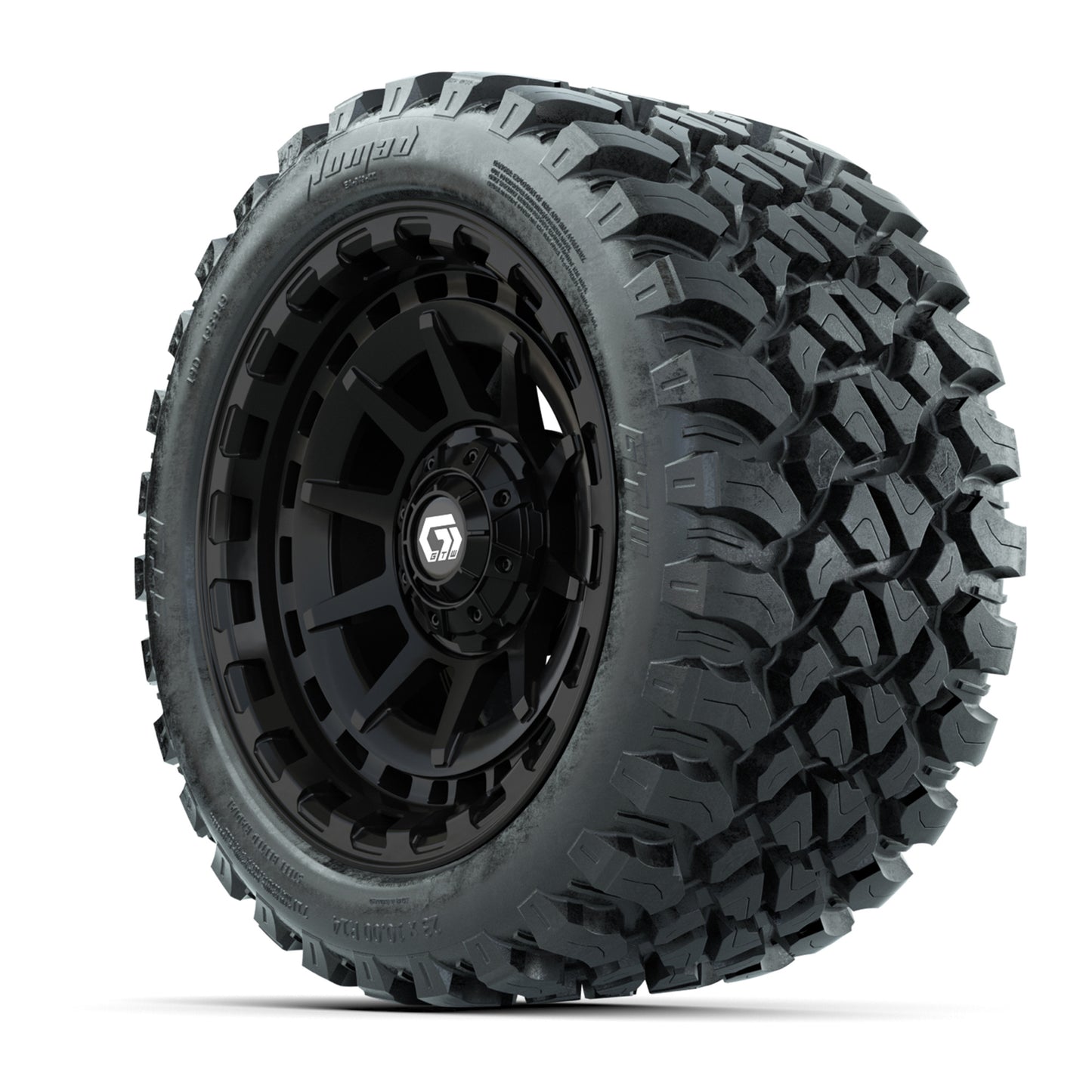 GTW® Barricade Black 14" Wheels with 23x10-R14 Nomad Steel Belt Radial All-Terrain Tires – Set of 4