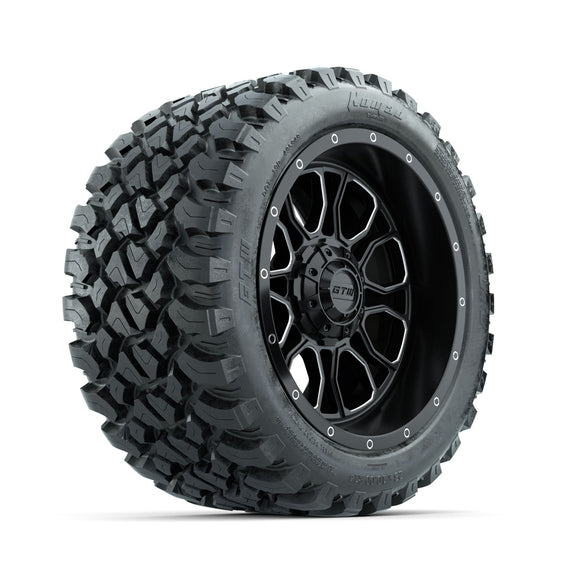 Set of (4) 14 in GTW® Volt Machined & Black Wheels with 23x10-R14 Nomad All-Terrain Tires