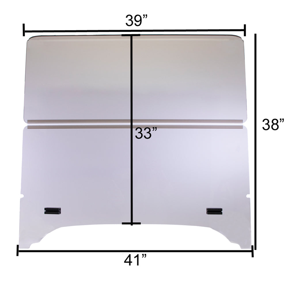 EZGO TXT MadJax Storm Body Kit Clear Folding Windshield | 1/4" Acrylic | 1" Strut | Made in USA