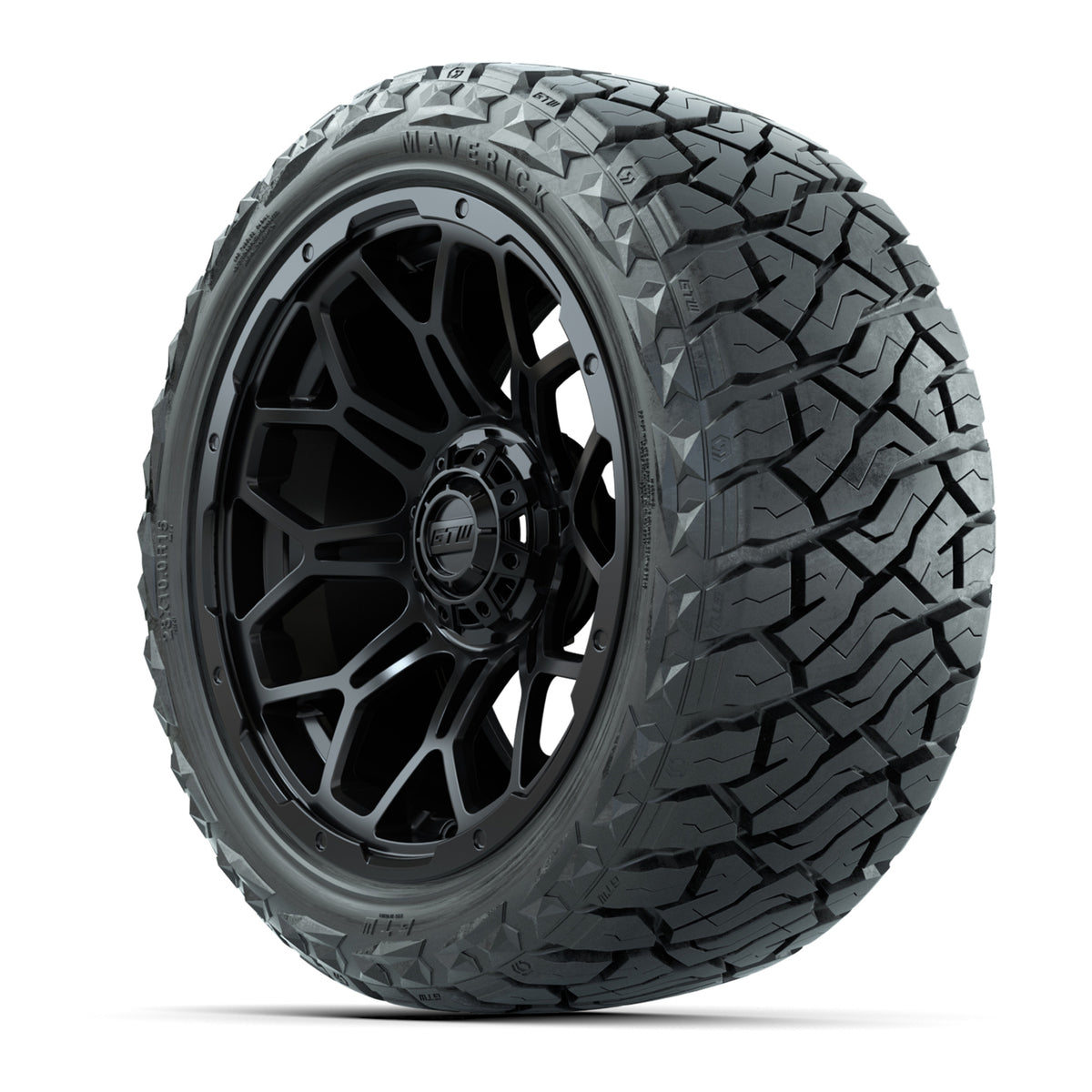 GTW Bravo Matte Black 15 in Wheels with 23x10.00-R15 Maverick All-Terrain Tires – Full Set