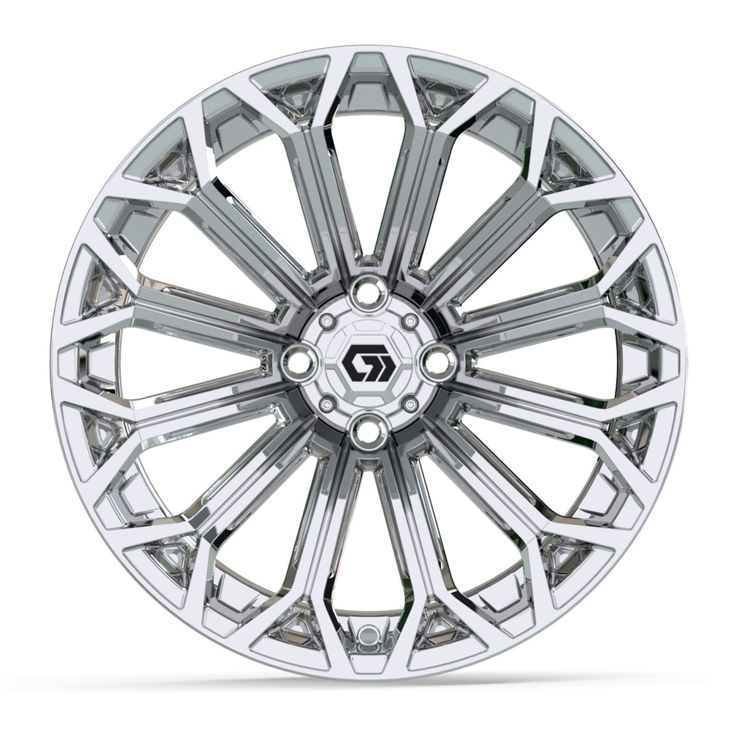 GTW® Phantom Chrome 16" Golf Cart Wheel - Single