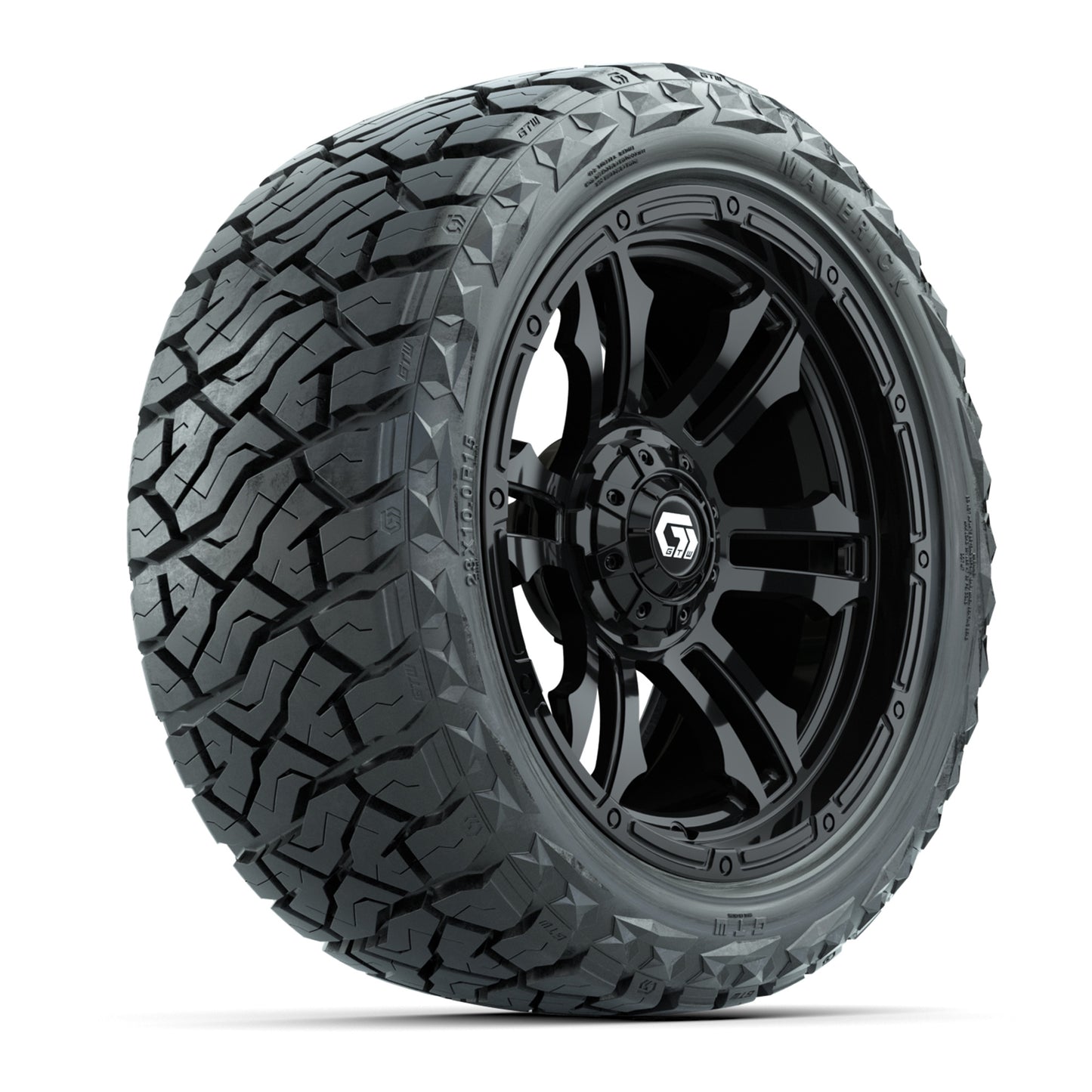 GTW Shogun Gloss Black 15" Wheels & 23x10.00-R15 Maverick All-Terrain Tires – Set of 4