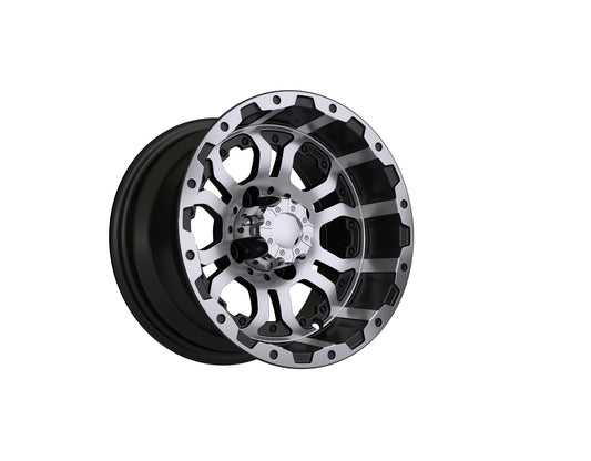 12" GTW&reg; Omega Black with Machined Accents Wheel