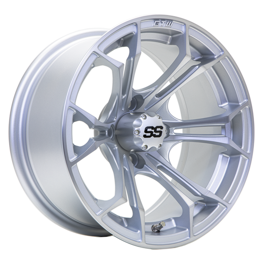 14" GTW Spyder Matte Silver with Machined Accents Wheel