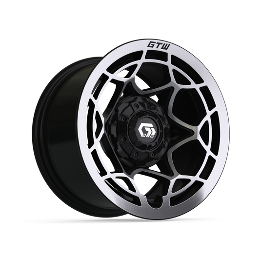 12" GTW Nexus Gloss Black with Silver Face Wheel