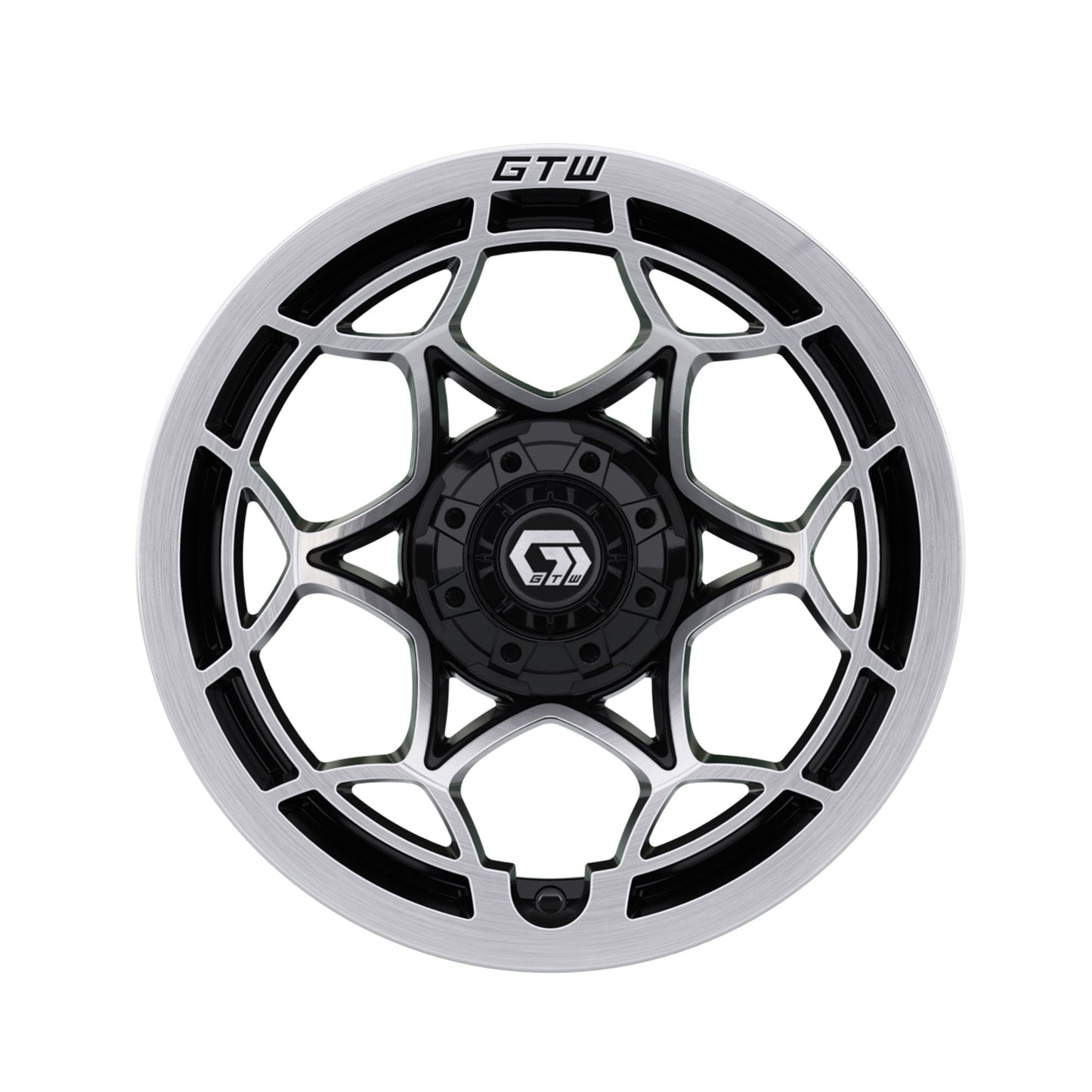 14" GTW Nexus Gloss Black with Silver Face Wheel