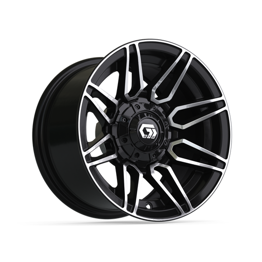 12" GTW Stealth Gloss Black with Machined Accents Wheel