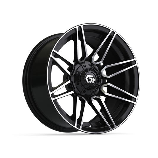 14" GTW Stealth Gloss Black with Machined Accents Wheel