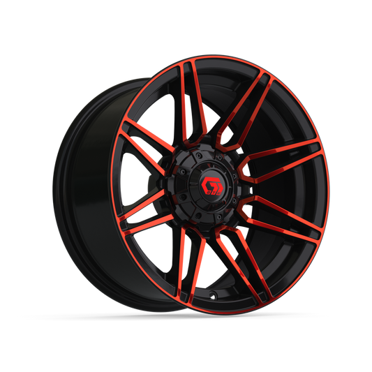 14" GTW Stealth Gloss Black with Red Face Wheel