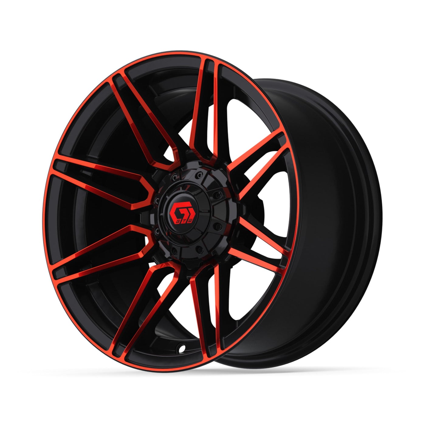 14" GTW Stealth Gloss Black with Red Face Wheel