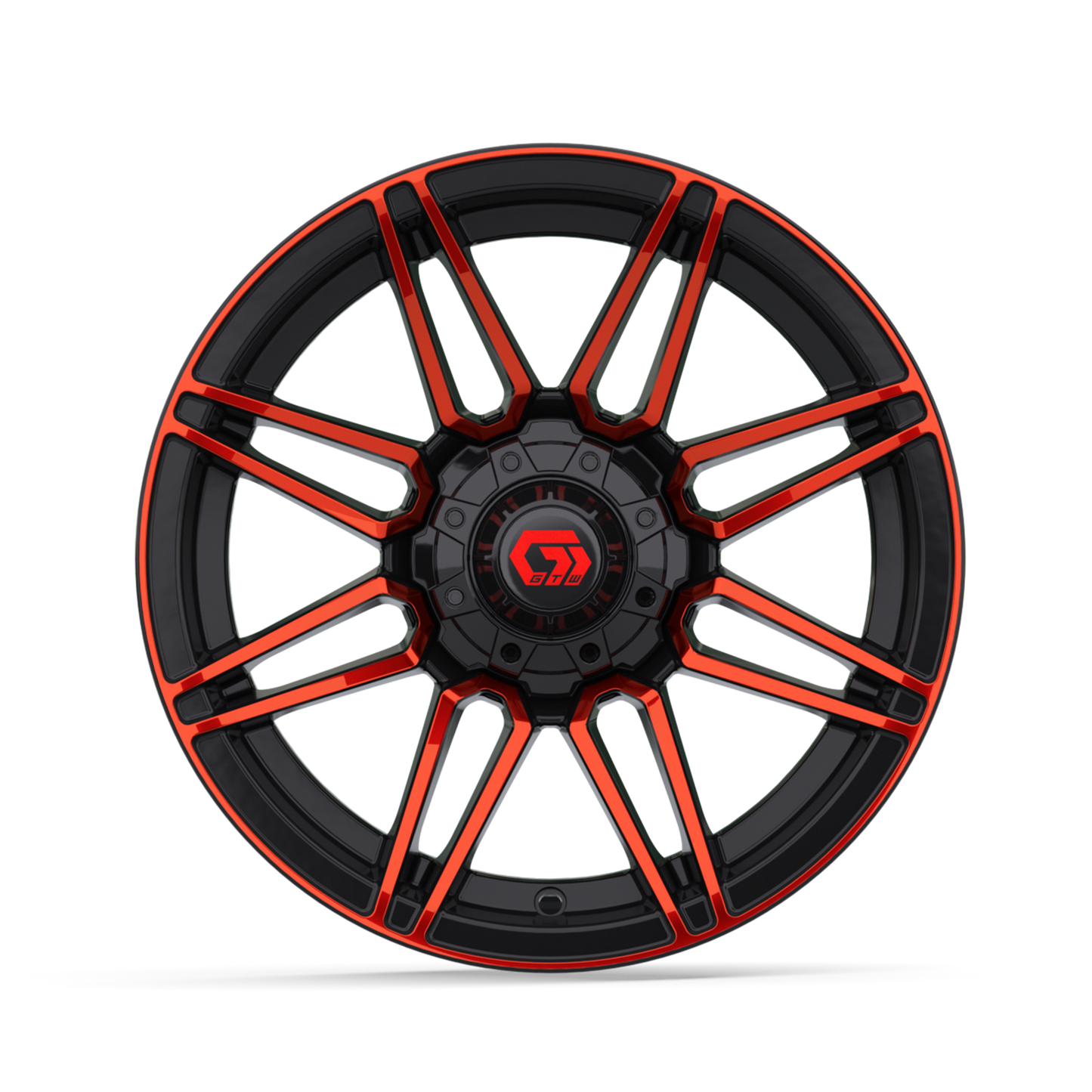 14" GTW Stealth Gloss Black with Red Face Wheel