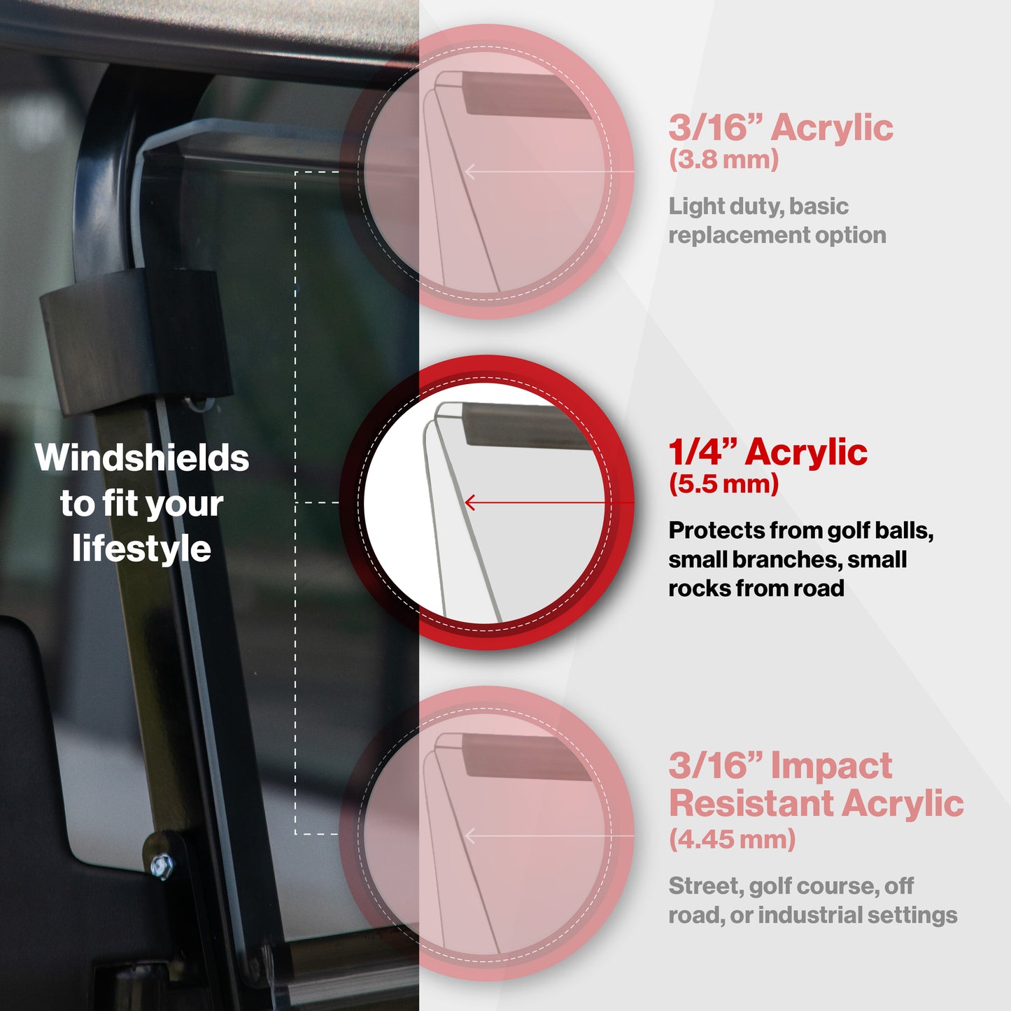 RedDot DACH Apollo Clear Vented Folding Windshield (2025+)