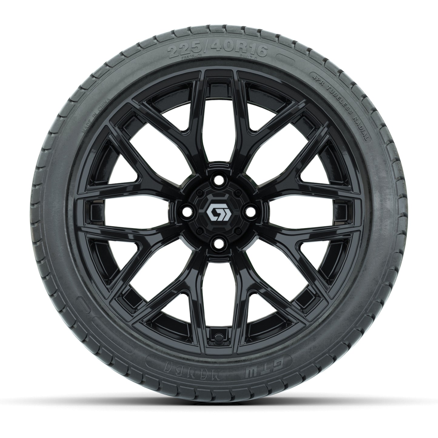 GTW® Monaco Gloss Black 16" Wheels with 225/40-R16 Mamba Street Tires - Full Set