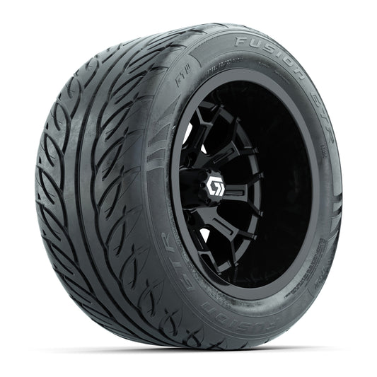 GTW Reaper Gloss Black 14x9 Wheels with 255/45-R14 Fusion GTR Street Tires - Set of 4