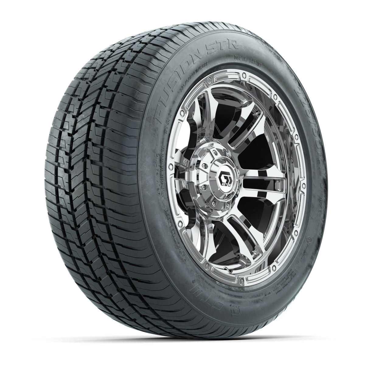 GTW Shogun Chrome 14" Wheel & 225/50-R14 Fusion STR Street Tire Package
