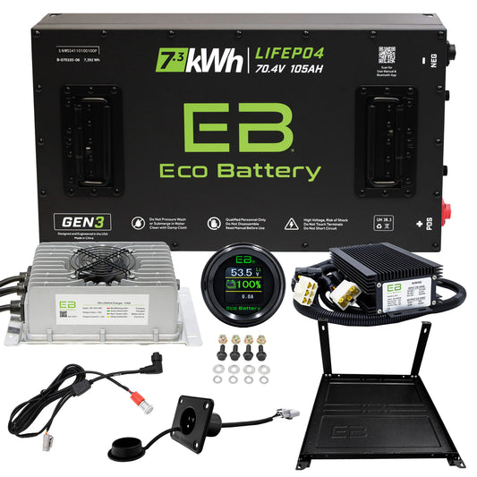 Eco Battery 70V 105Ah LifePo4 Lithium Golf Cart Battery Kit for EZGO TXT Gen 3 10 Year Warranty