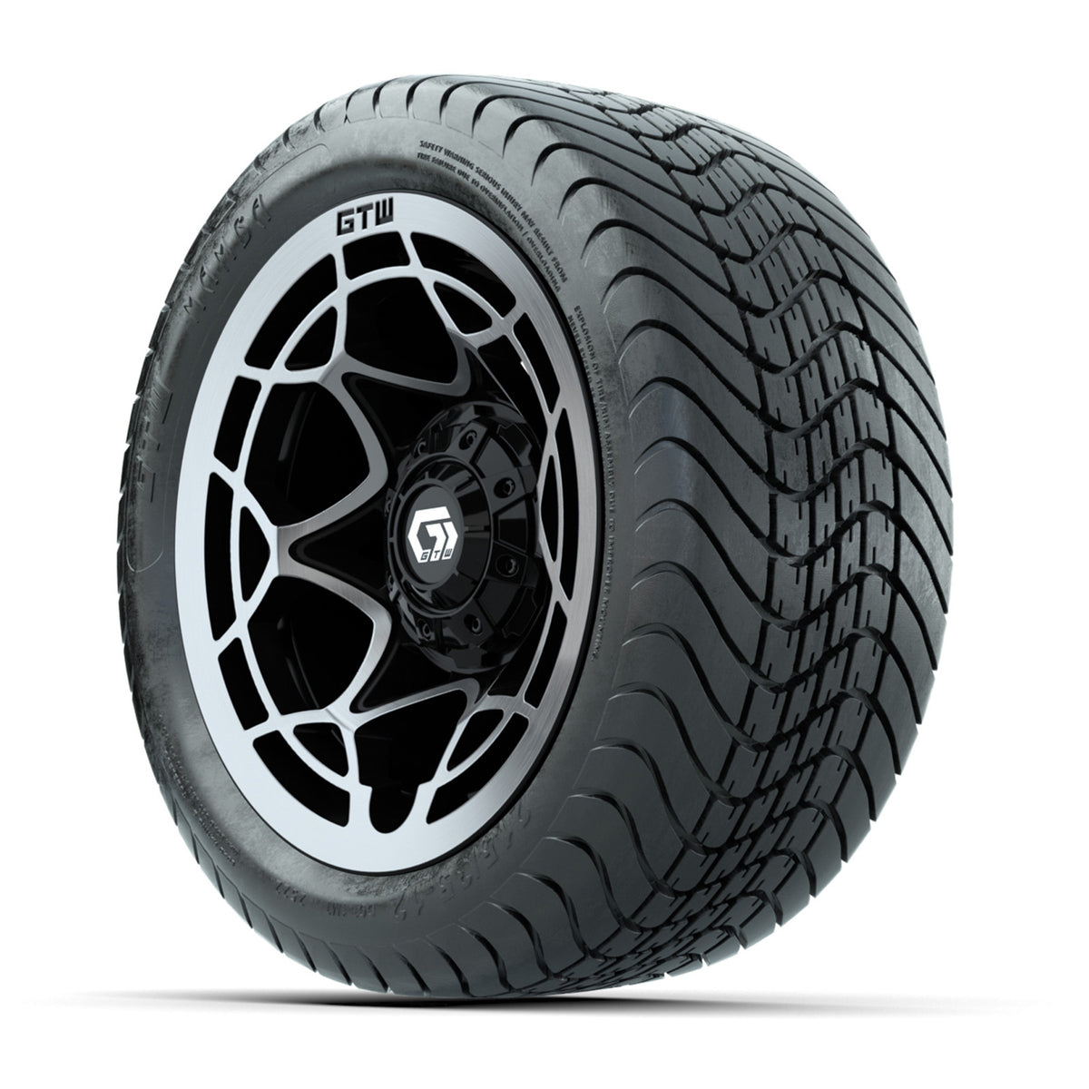 GTW® Nexus Gloss Black 12 in Wheels with 215/35-12 Mamba Street Tires Full Set