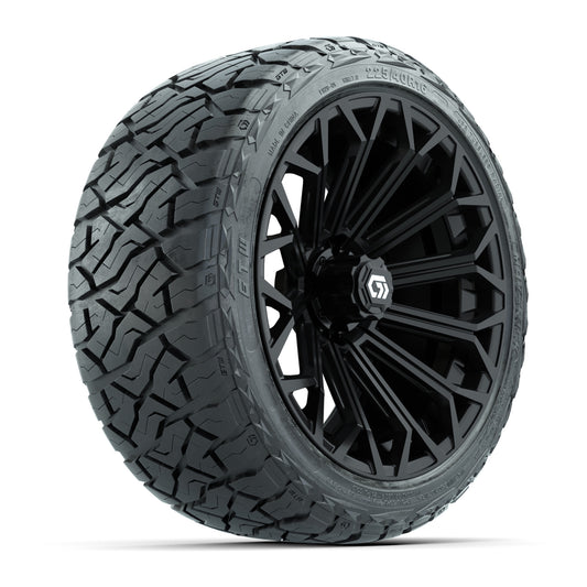 GTW® 16" Phantom Gloss Black Golf Cart Wheels & 225/40-R16 Maverick A/T Tires - Full Set