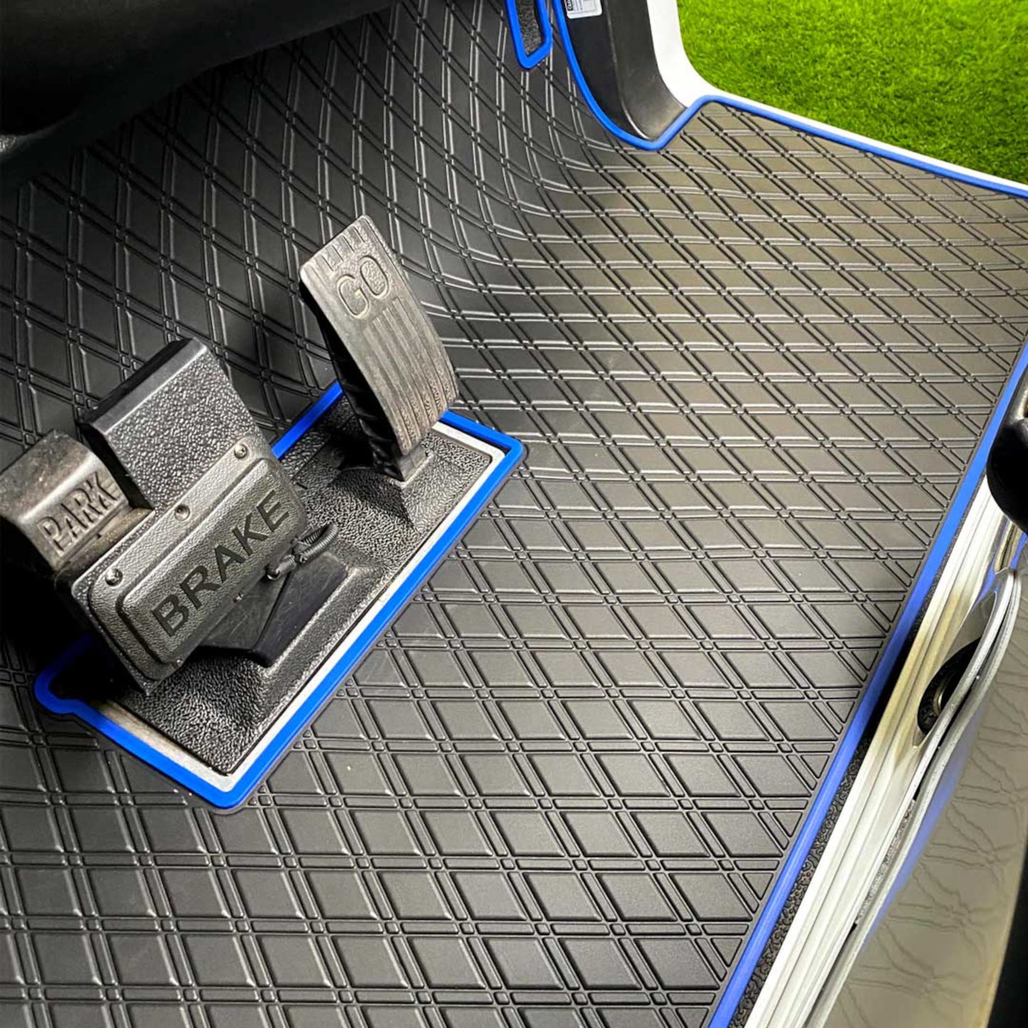 Club Car Precedent Floor Mat - Xtreme Full Coverage | Black/Blue Onward Tempo Villager