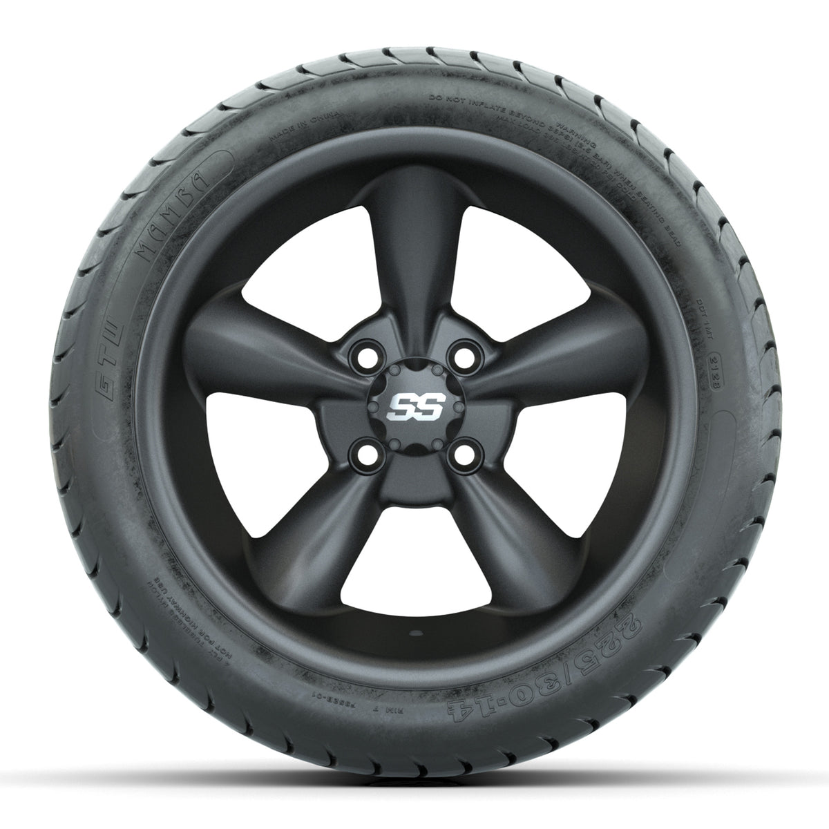 Set of (4) 14" GTW Godfather Wheels with 225/30-14 Mamba Street Tires