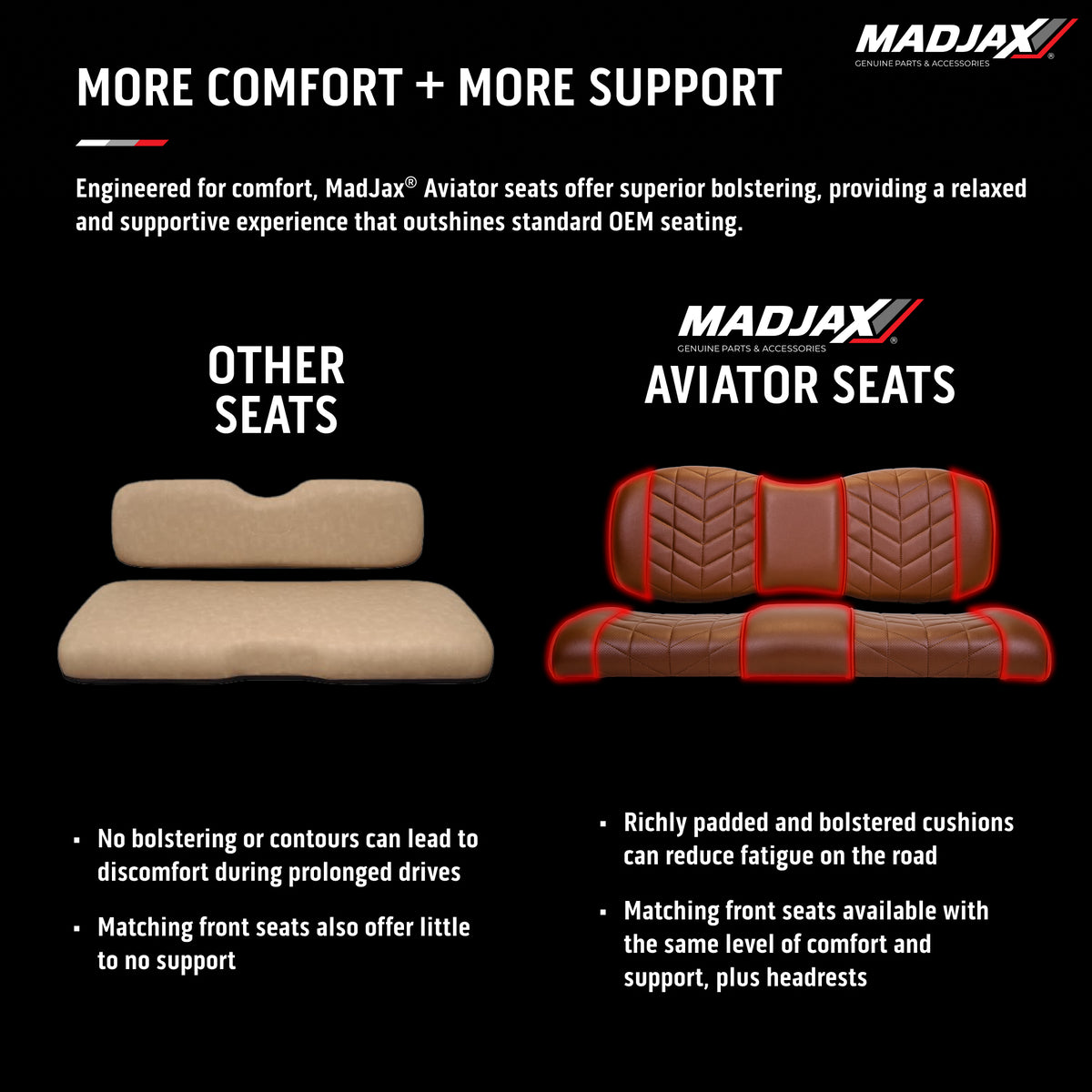 MadJax Aviator Genesis 250/300 Coffee Rear Seat Cushions