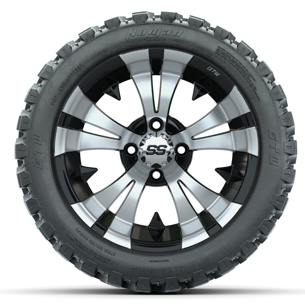 Set of (4) 14" GTW Vampire Wheels with 23x10-14 GTW Nomad All-Terrain Tires