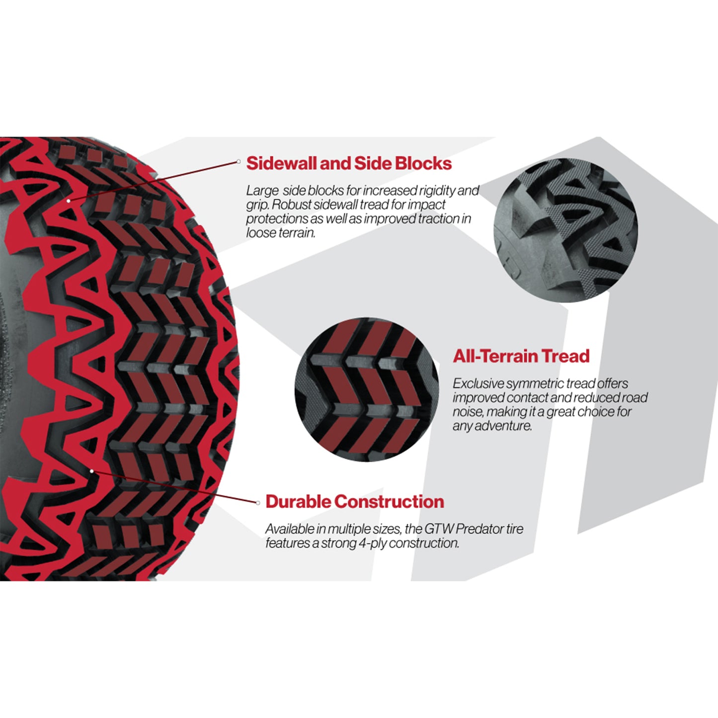 23x10-14 GTW Predator All-Terrain Golf Cart Tire – 4-Ply