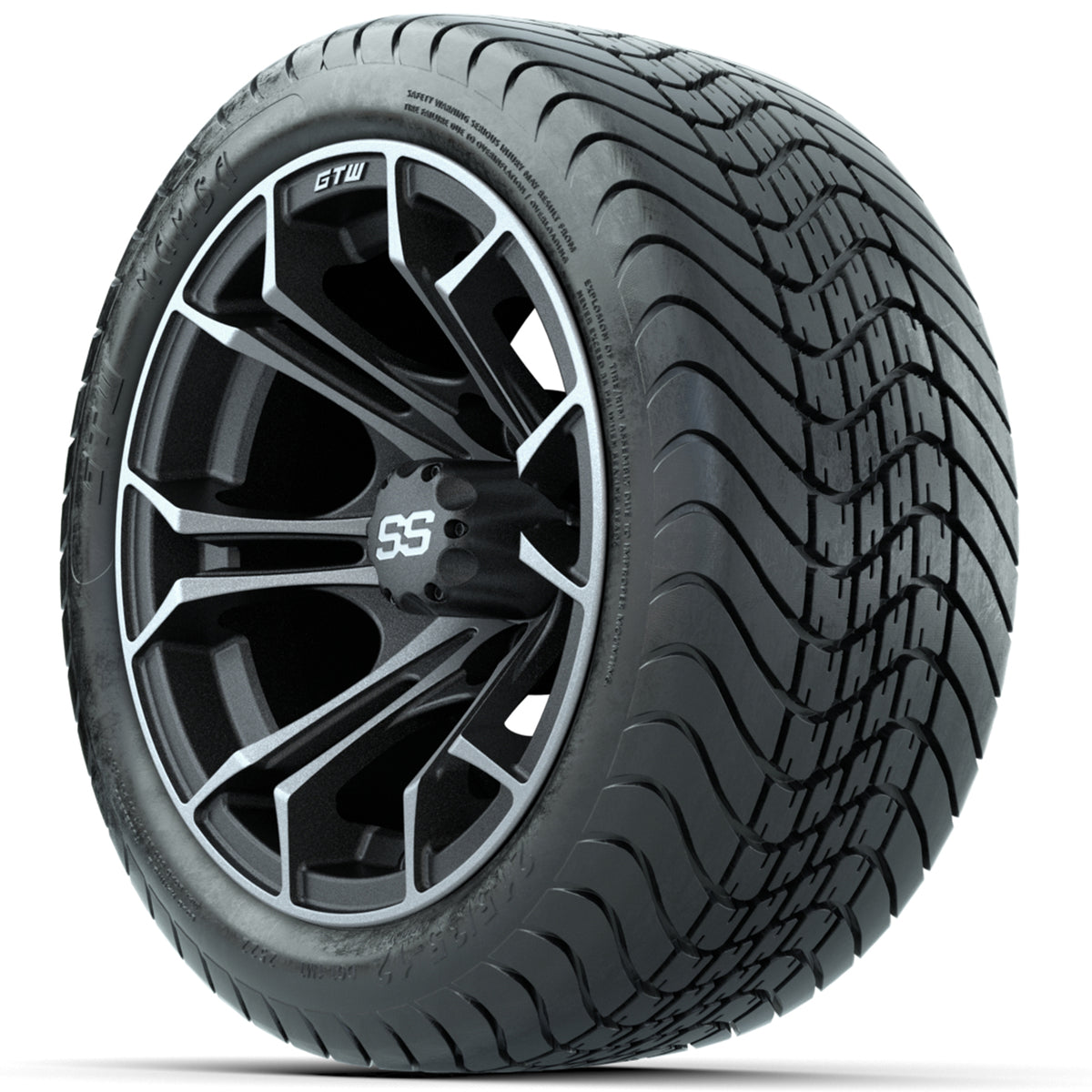 Set of (4) 12" GTW Spyder Wheels with 215/35-12 GTW Mamba Street Tires