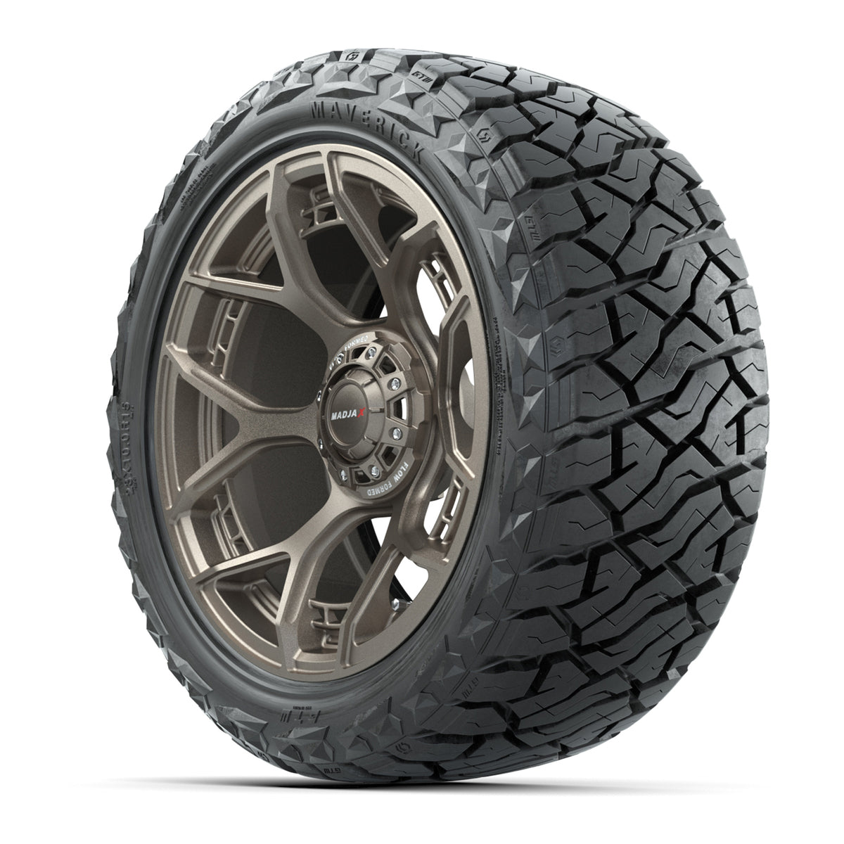 GTW MadJax® Flow Form Evolution Matte Bronze 15 in Wheels with 23x10.00-R15 Maverick All-Terrain Tires – Full Set