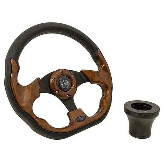 STEERING WHEEL KIT, WOODGRAIN/RACE 12.5 W/BLACK ADAPTER, YAMAHA