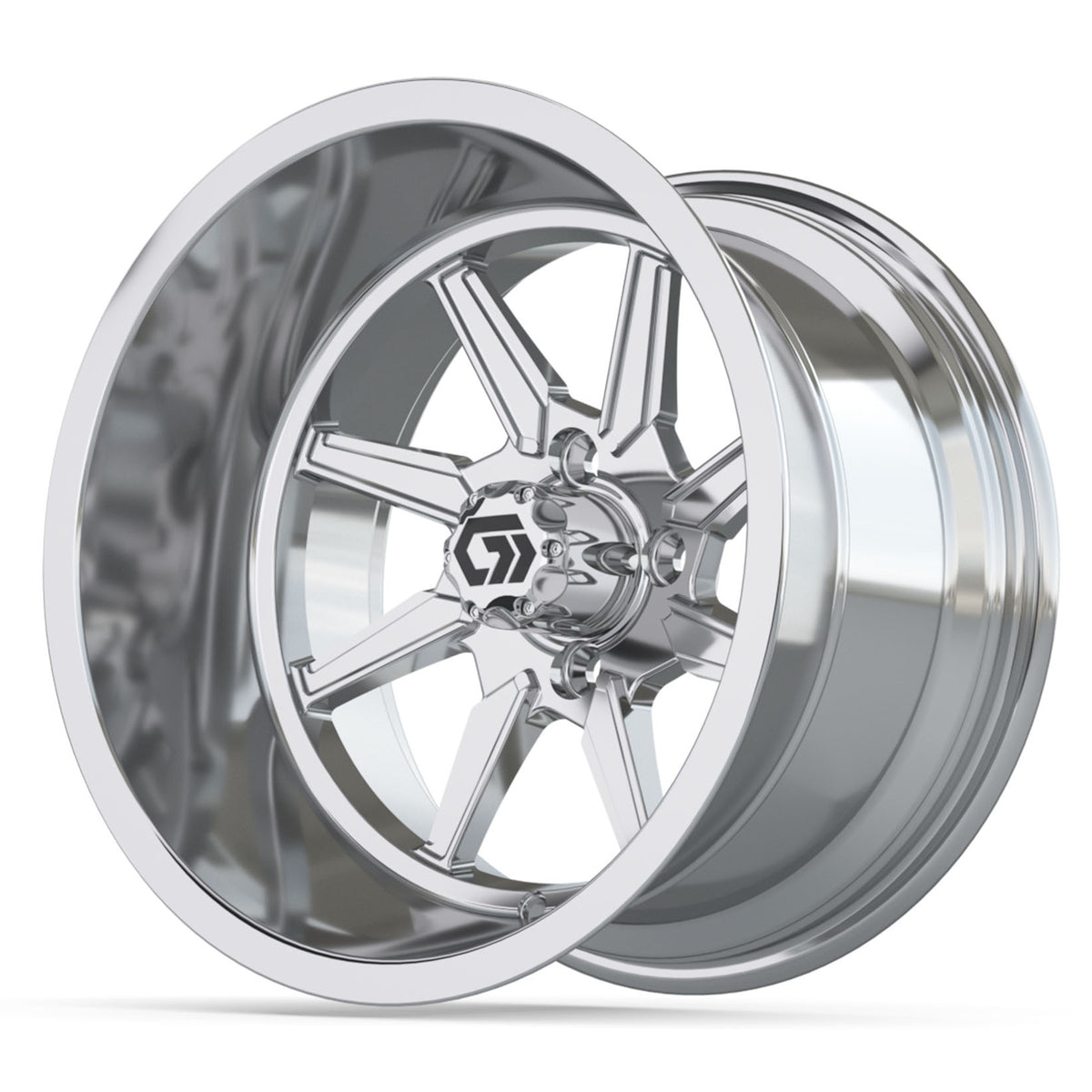 GTW® Reaper Chrome 15" Golf Cart Wheel - Single | Deep Dish