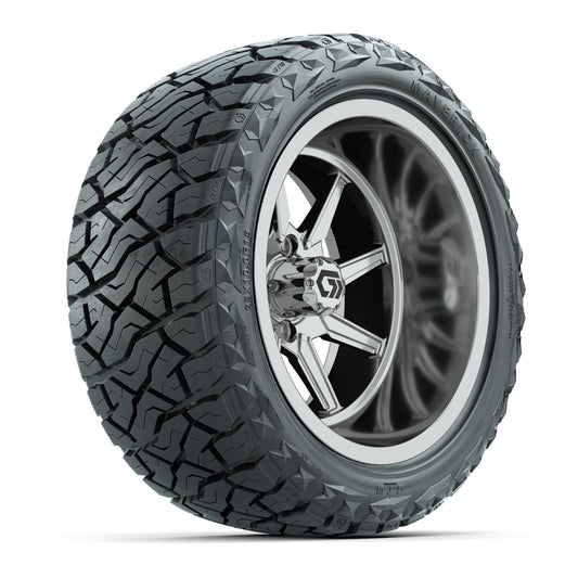 GTW Reaper Chrome 15" Wheels with 23X10-R15 Maverick Steel Belted Radial A/T Tires - Full Set