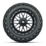 Set of (4) 14 in GTW® Helix Machined & Black Wheels with 23x10-14 Predator All-Terrain Tires