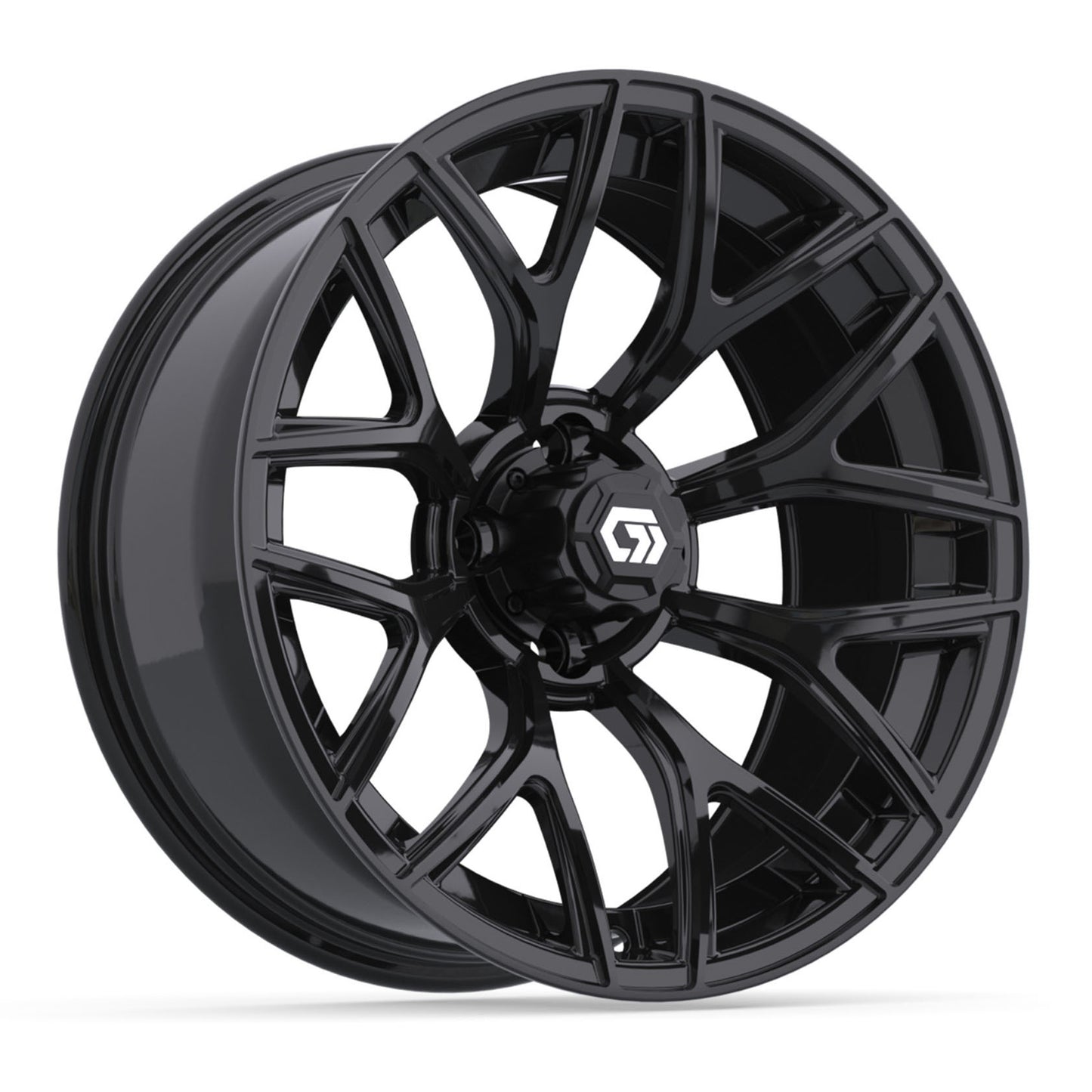 GTW Monaco Gloss Black 16" Golf Cart Wheel