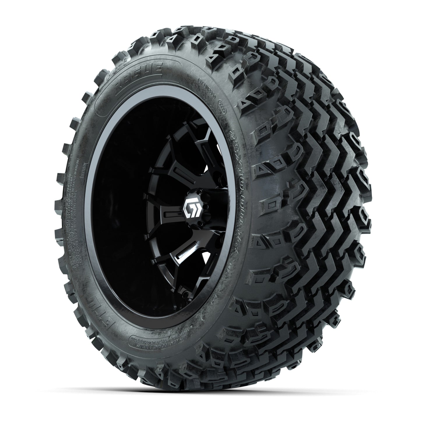 GTW® Assault Gloss Black 14" Wheels with 23X10-R14 Rogue All-Terrain Tires - Full Set