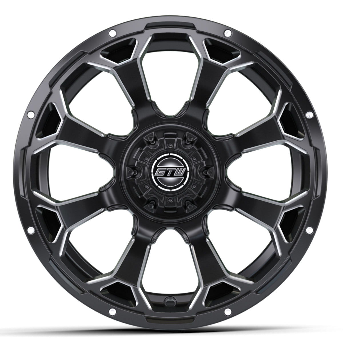 RAVEN WHEEL, 14X7, MATTE BLACK/BALL MILL