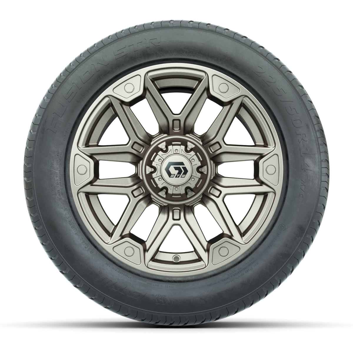 GTW® Graffiti Satin Bronze 14" Wheels with 255/50-R14 Fusion STR DOT Approved Street Tires - Full Set