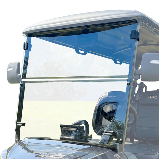 RedDot Clear DOT-Approved Folding Windshield for Epic E40FX Golf Cart (4-Forward Facing Seats)