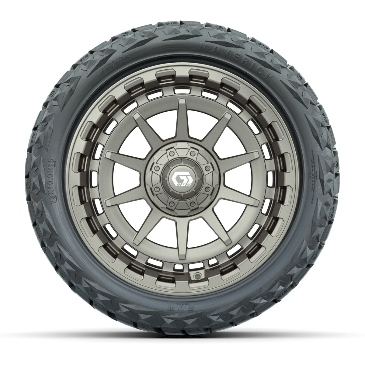 GTW Barricade Satin Bronze 15 in Wheels with 23x10.00-R15 Maverick All-Terrain Tires – Full Set