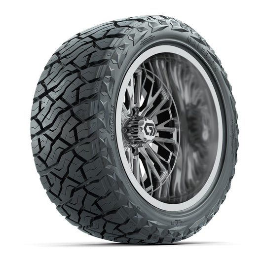 GTW Viper Chrome 15" Deep Dish Wheels with 23X10-R15 Maverick Steel Belted Radial All-Terrain Tires - Full Set