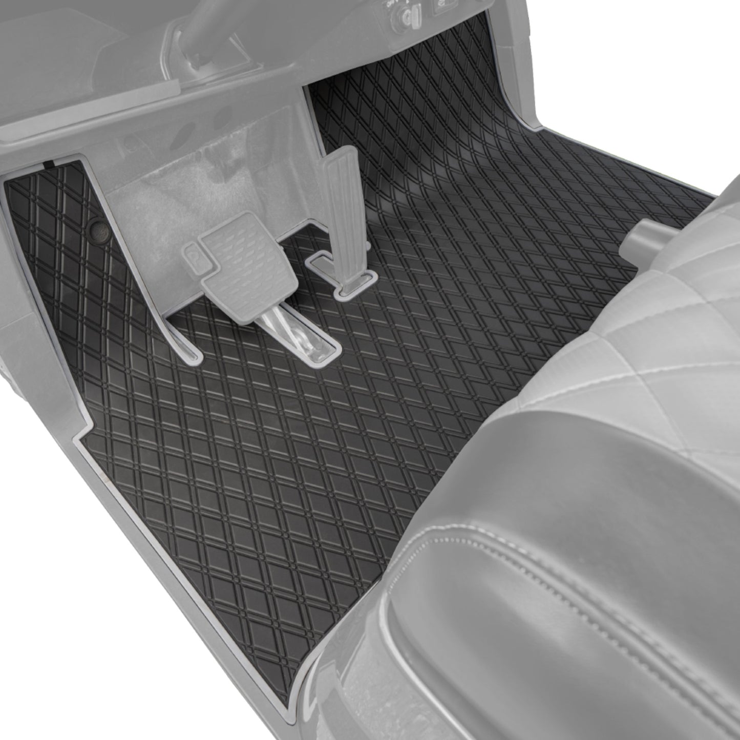 Xtreme Mats Full-Coverage Golf Cart Floor Mat | Yamaha Drive2 QuieTech EFI (2017+) / UMAX Rally – Black/Gray
