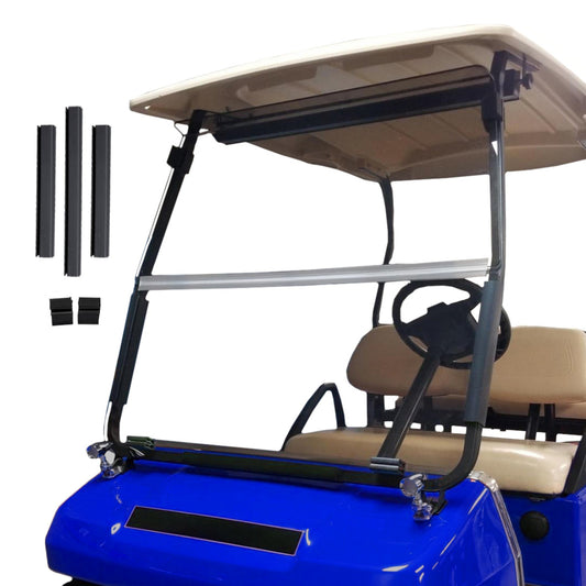 Clear Club Car DS Impact-Resistant Folding Windshield (Years 2000-Up) Made in USA